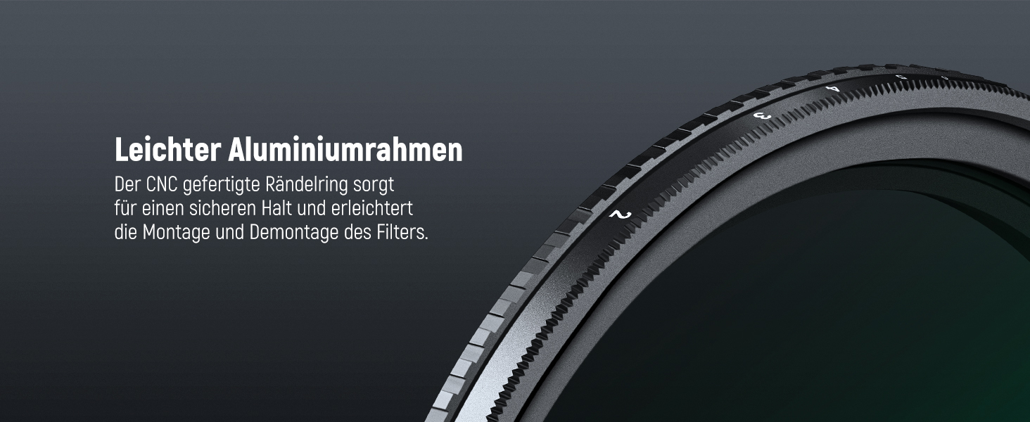 NEEWER Фільтр ND Variabler 67mm (ND2-ND400) з HD склом та алюмінієвим каркасом