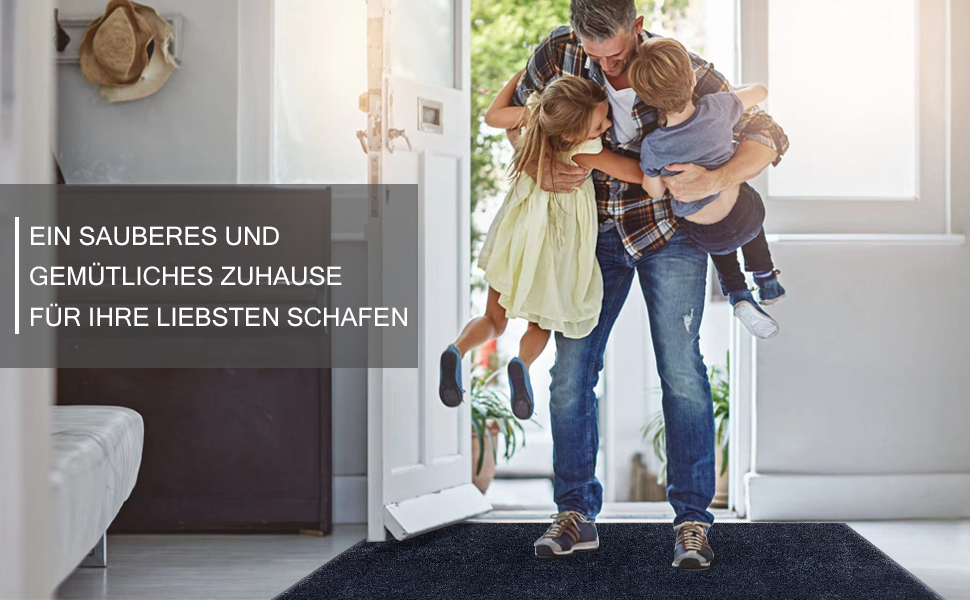 Килимок для дому FCSDETAIL 50x80 см, антиковзаючий, машинне прання, водопоглинаючий, для собак, вхід, порог, коридор, темно-сірий