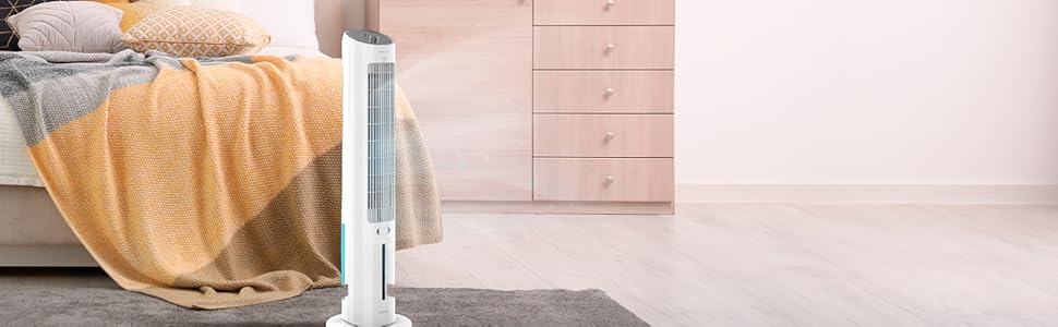Охолоджувач Cecotec EnergySilence SkyCool 60W, 3L, для ефірних олій, 3 швидкості, 50° осциляція, білий