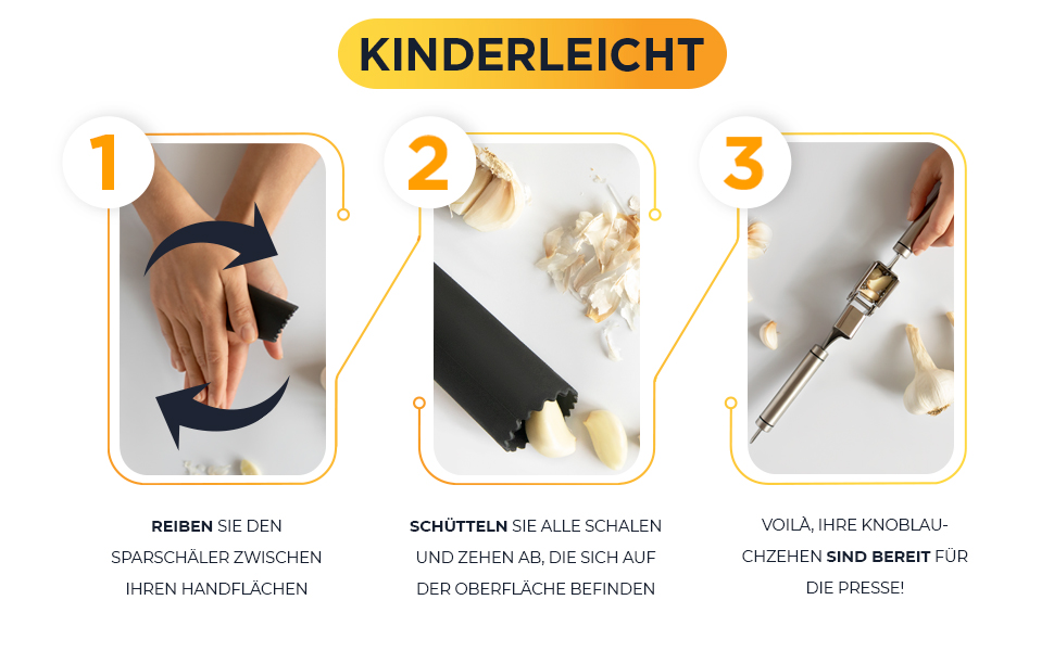 Набір для часнику Deiss PRO: прес-часникодавна та силіконова очищувачка з нержавіючої сталі, придатна для посудомийної машини