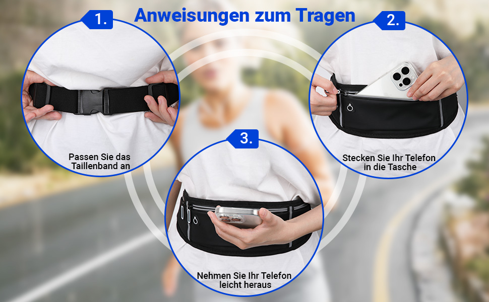 Поясна сумка-тримач для телефону Alyvisun - спортивна поясна сумка для бігу, фітнесу, подорожей (чоловіча/жіноча)