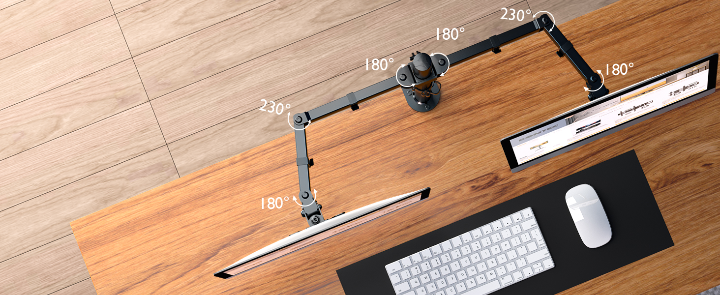 Підставка для монітора BONTEC на 2 монітори, 13-30 дюймів, регульована висота, поворотна, до 8 кг