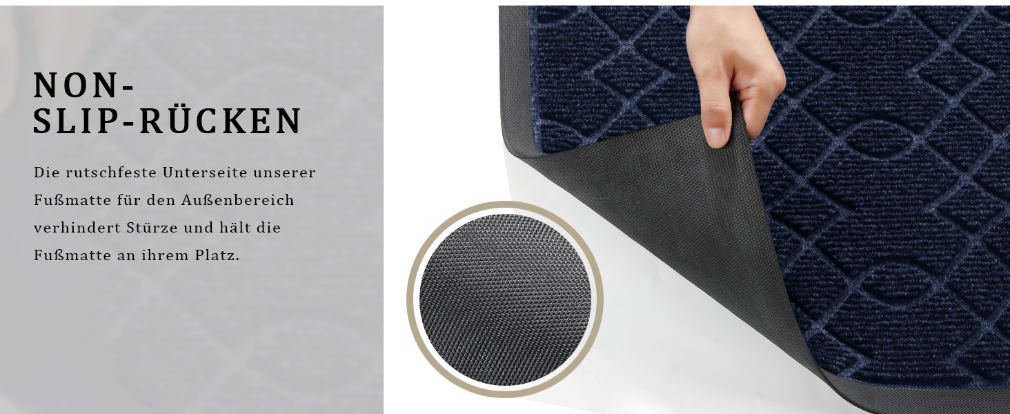 Килимок для входу Yimobra, 75 x 43 см, миючий, вологостійкий, з антиковзким покриттям, чорно-сірий