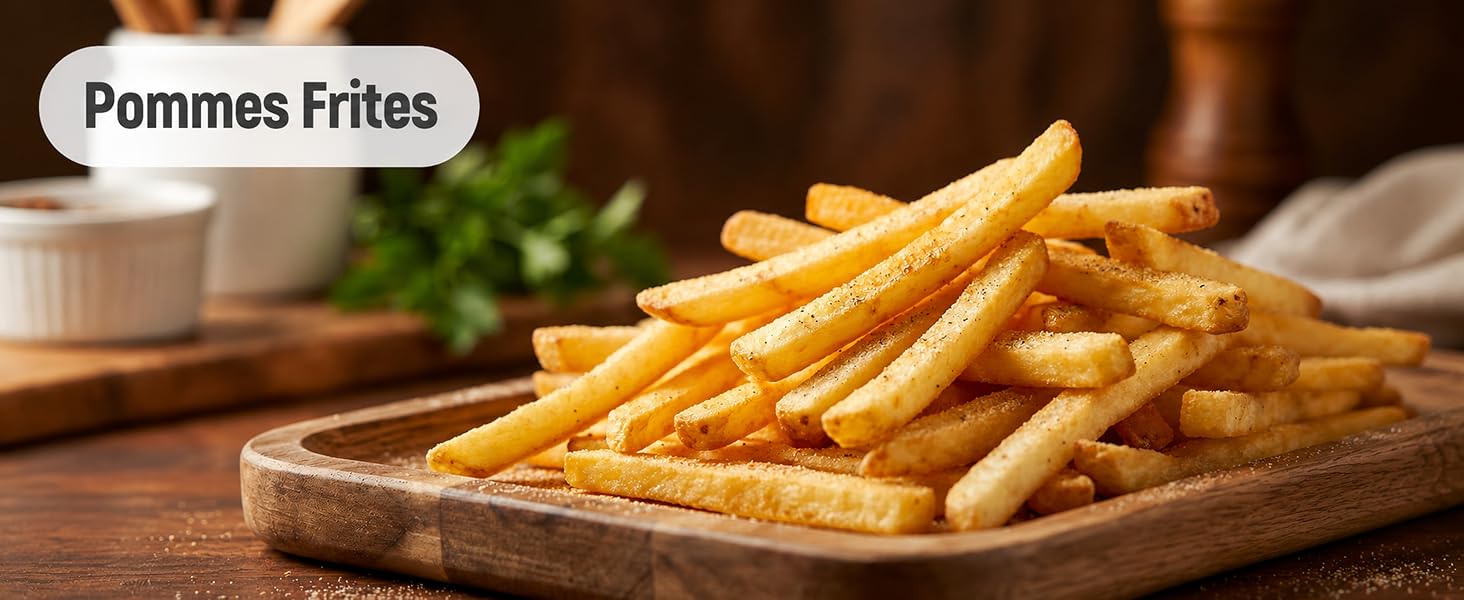 Аерофритюрниця SIMPLUS Airfryer XL 6.5 л з вікном та сенсорним керуванням, 1500 Вт, 10 програм, антипригарне покриття