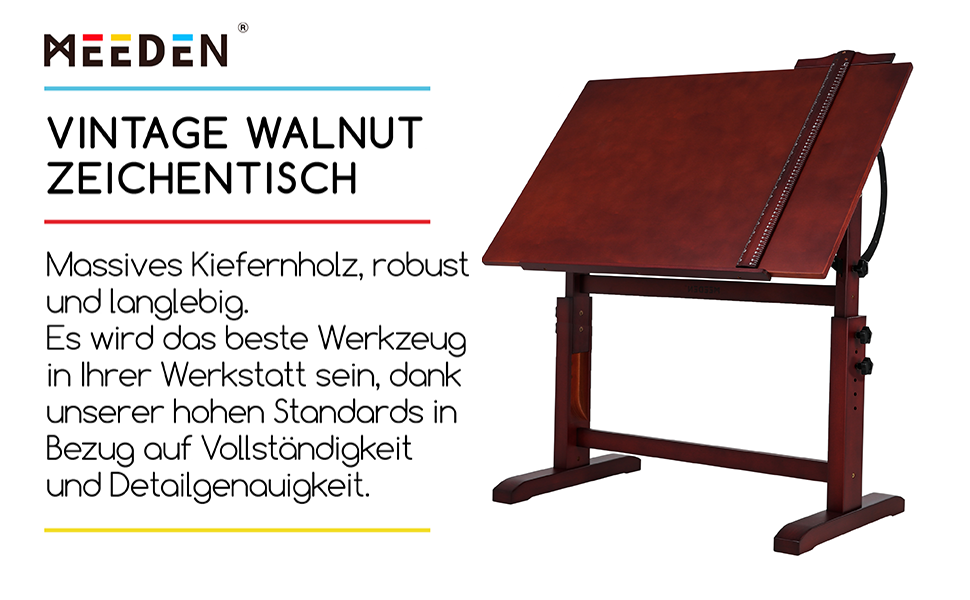 MEEDEN Adjustable Height Art Drawing Table - 90x60cm Painting Table for Artists, Studio Desk for Art, Writing, Reading
