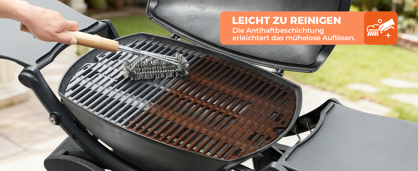 Решітка для гриля Onlyfire з чавуну, сумісна з Weber Q200, Q220, Q240, Q2000, Q2200, Q2400 (замінник Weber 7645, 2 шт.)