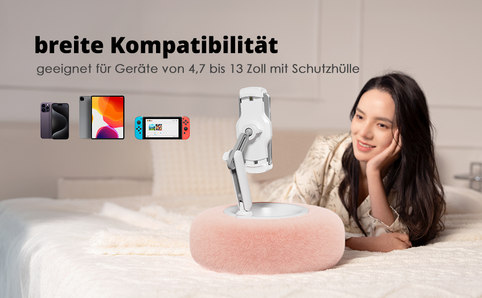 Тримач-подушка SupeDesk для Kindle, iPad та планшетів (4,7-13 дюймів), м'яка підставка для ліжка та дивана, рожева