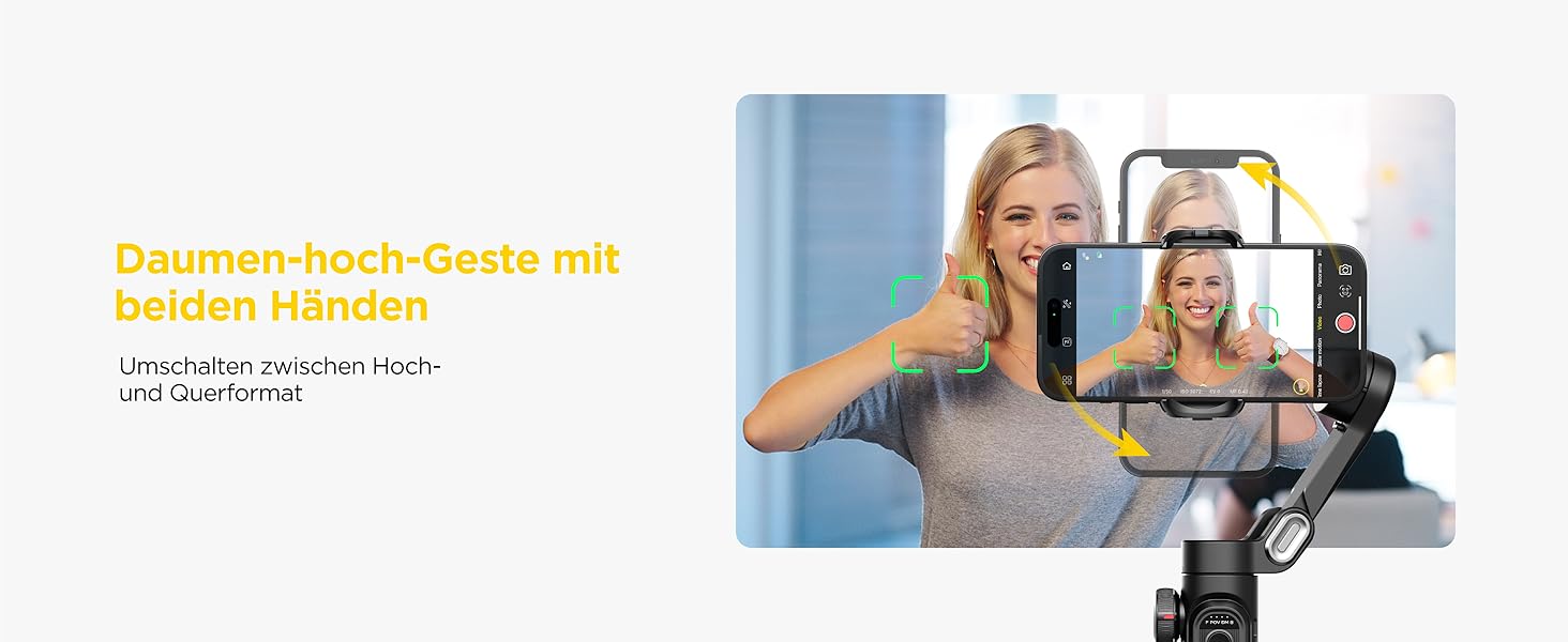 Стабілізатор Gimbal AOCHUAN для iPhone та Android - 3-осьовий, з фокусуванням, трекінг облич/об'єктів, для відеозйомки