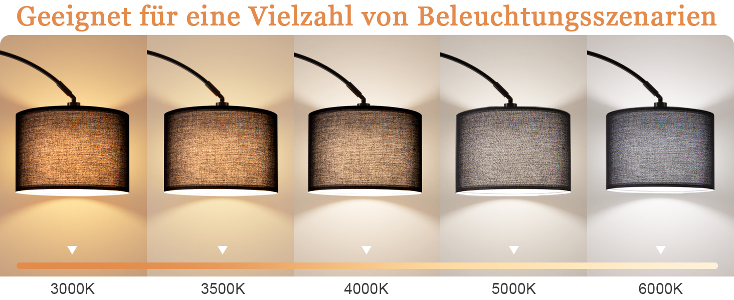 Торшер для вітальні Stehlampe з димером, LED E27, пульт ДУ, 3000K-6000K, бежевий (чорний абажур + чорна база)