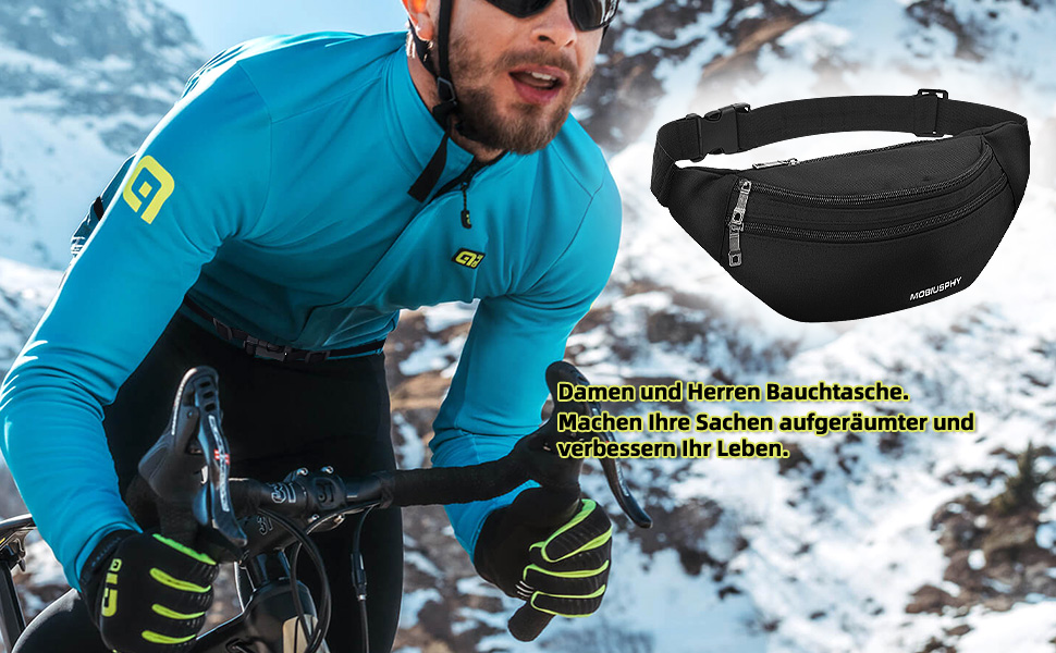 Поясна сумка на пояс для жінок та чоловіків, спортивна, для бігу, чорна