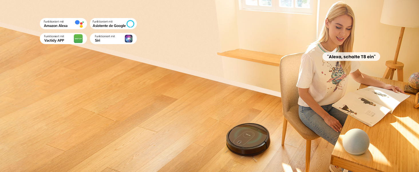 Робот-пилосос Vactidy Nimble T8 2-в-1 з функцією миття, 3000Pa, чорний