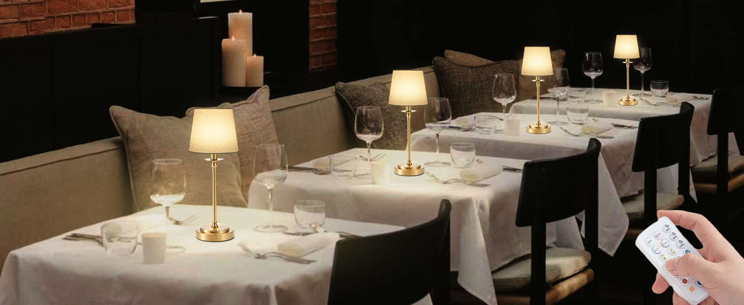 Акумуляторна настільна лампа: портативна, бездротова з регулюванням яскравості, для дому та саду, абажур з льону, античне біле металу, RGB синій абажур