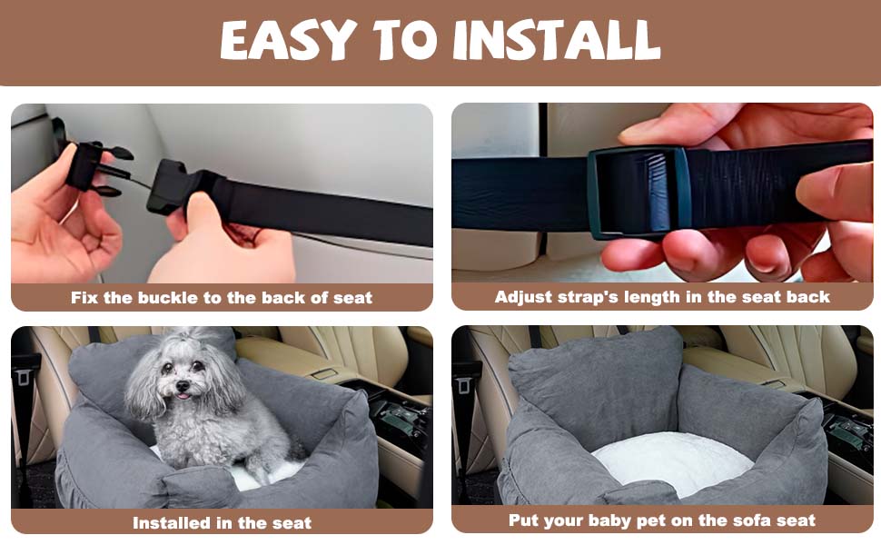Автокрісло для собак, миється та стійке до плям. Зручне автокрісло для собак середнього розміру (сірий)