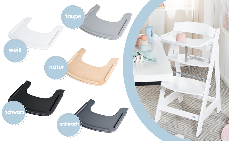 Дошка для годування з дерева Roba, аксесуар для стільчика Sit Up Flex, з ременями безпеки, натуральний колір, від 6 місяців