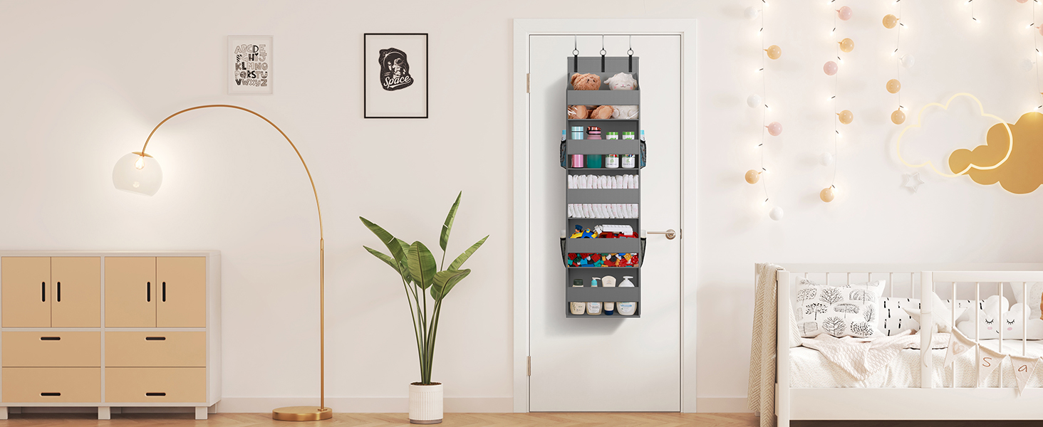 Органайзер для підвішування Lifewit Türorganizer з 5 полицями та 4 кишенями, сірий (1 шт.)