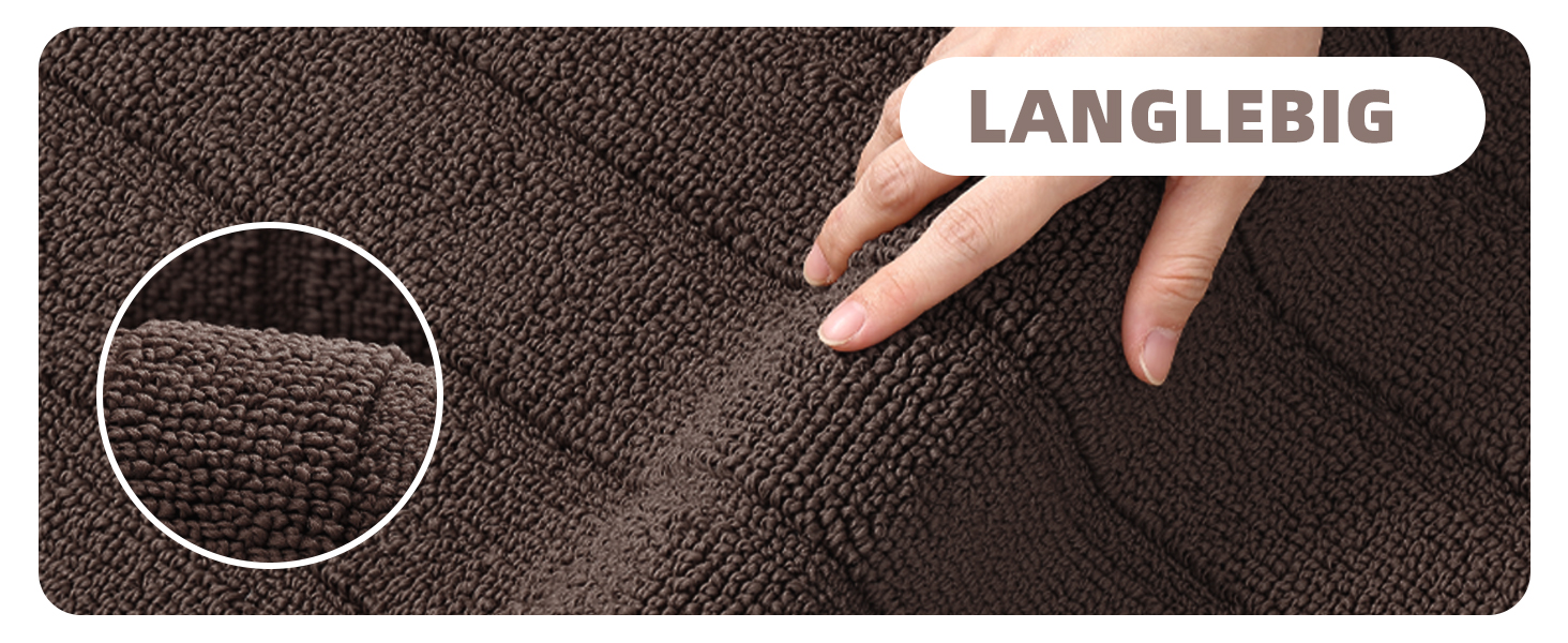 Килимок для дому COLOR&GEOMETRY 44x76 см - машинне прання, антиковзаюча, вбираюча бруд, мінімалістичний дизайн, для входу, порогу та коридору (Коричневий)