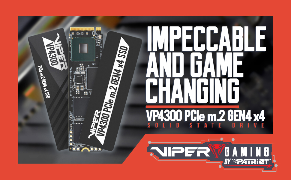 SSD Patriot Viper VP4300 2TB PCIe Gen4 x4 NVMe M.2 - до 7400 МБ/с читання, 6800 МБ/с запис