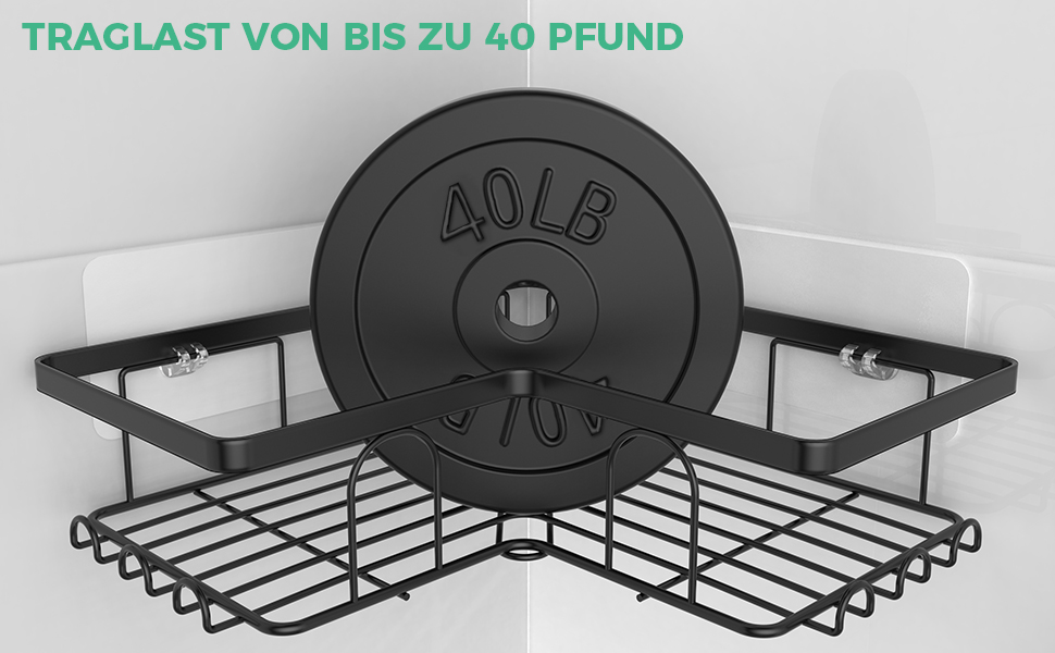 Дзеркальна поличка для душу без свердління, 2 шт. Органайзер для ванної кімнати з 8 гачками, швидковисихаюча поличка для душу, велика місткість, міцна підставка для шампуню (Чорний). 2 шт. Дзеркальна поличка для душу прямокутна (3 шт. куткова поличка для душу)