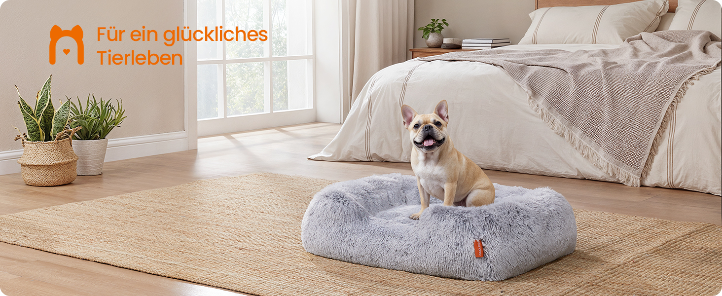 Крісло-ліжко для собак Feandrea, 71x55x18 см, м'яке, з піднятими бортиками, знімний чохол, антиковзаюче, Ombré сірий PGW271G01 M