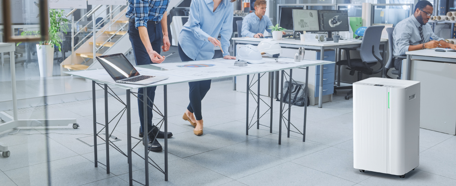 Електричний осушувач повітря EUHOMY 12л/24г, тихий та економічний, з відведенням води, автоматичним розморожуванням, 3 режими, для квартири 25м²/122м³