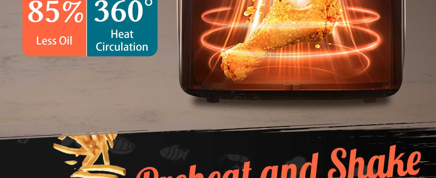 Фритюрниця Aigostar Air Fryer 4L з гарячим повітрям, XXL, без олії, 8 програм, LED-дисплей, 1500W, BPA-free