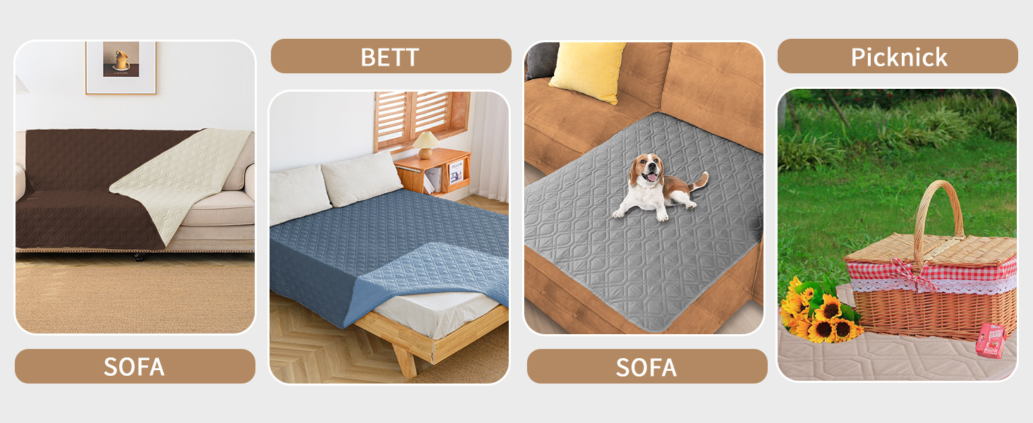 Водонепроникний килимок для собак - міцний килимок 173x203 см, для активного відпочинку, машинного прання, двосторонній, підходить для собак та котів, сірий + темно-сірий