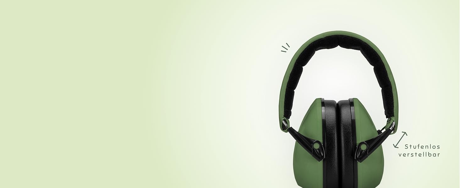 Schallwerk® Kapselgehörschutz Kiddies: Дитячі навушники-захисники від шуму | Навушники для дітей, преміум-якість, захист від шуму, ідеальні для повсякденного використання та заходів (Оливковий зелений)