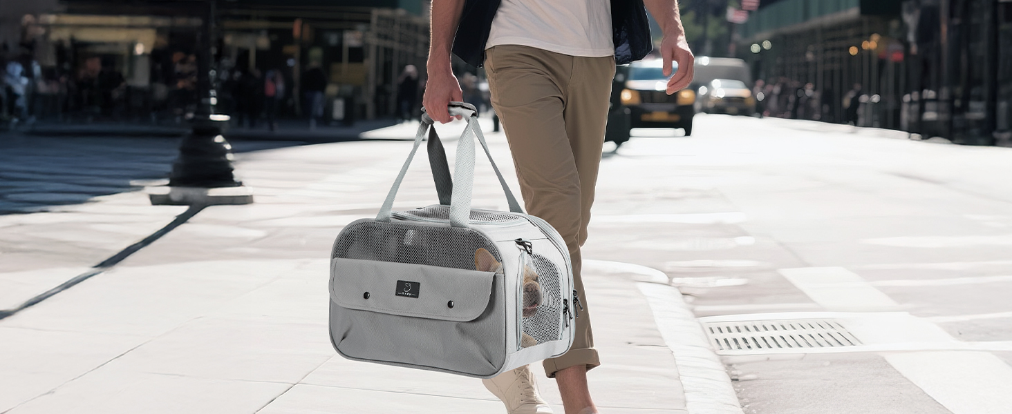 Транспортний бокс для тварин на 4 місця: коти, собаки. Підходить для авіаперельотів та авто. Легкий, з надійними застібками та сіткою. Сірий.