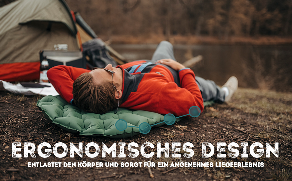 NATURBUMMLER® Ultralight Inflatable Sleeping Pad - Cloud Nap+ Camping Mat - Hiking, Trekking, Festival & Travel - Weatherproof & Foldable - 195x56cm