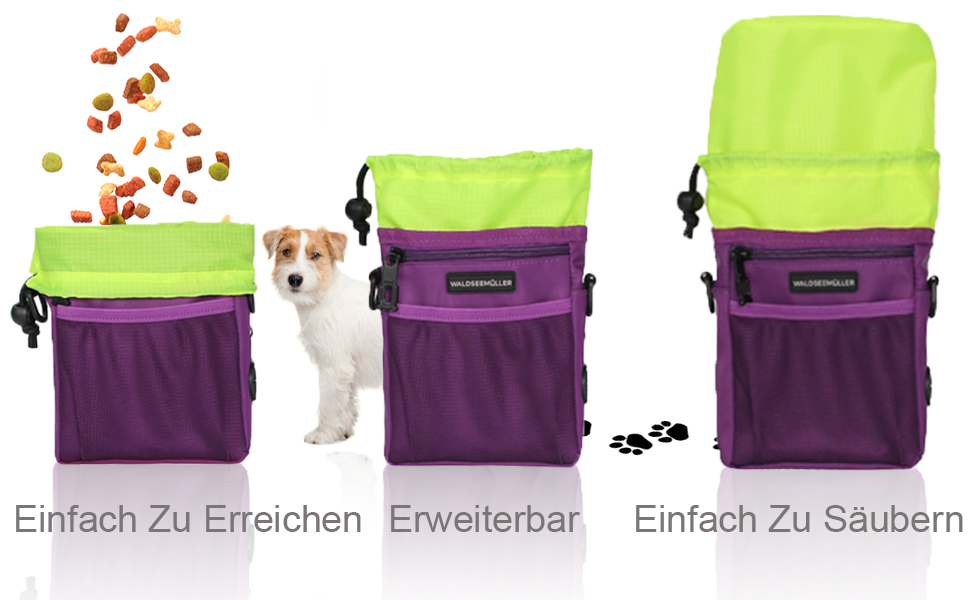 Сумка для корму для собак Waldseemüller, тренувальна сумка для домашніх тварин, підходить для собак маленьких та великих порід, з диспенсером для пакетів для екскрементів, карабіном, регульованим поясним ременем та плечовим ременем
