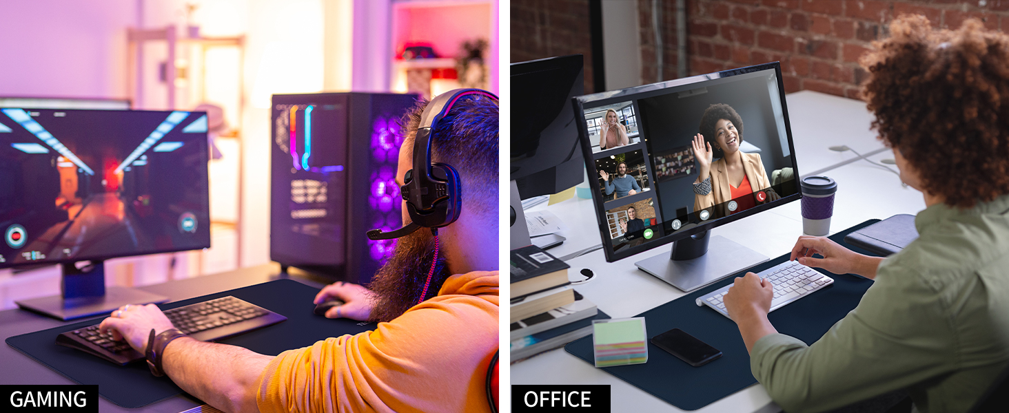 TECKNET XXL килимок для миші Speed Gaming, 900x400 мм, чорний, для геймерів, вологостійкий, покращена точність та швидкість, неслизька гумова основа, 90 x 40 см