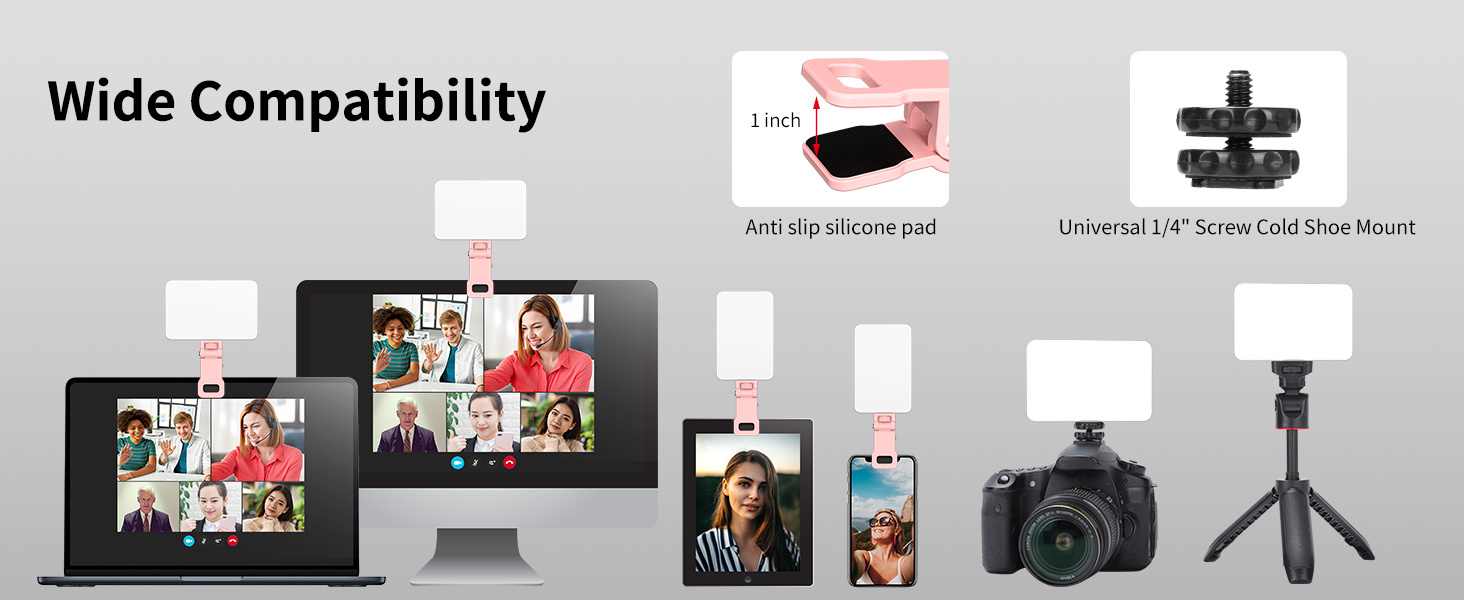 LED-відеолампа Newmowa NMW-80AI для селфі, TikTok, макіяжу та відеоконференцій (рожева)