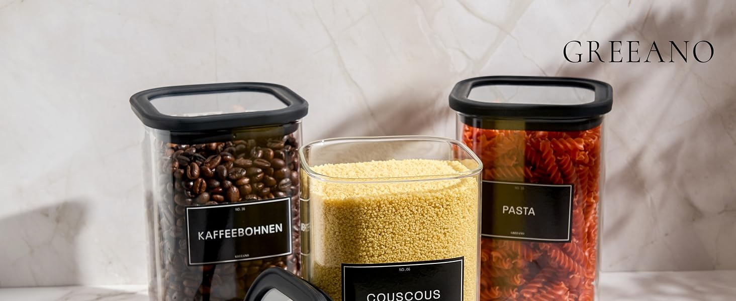 Банки для зберігання сипучих продуктів скляні з кришкою 1200 мл (3 шт) – герметичні, для кухні: крупи, макарони, борошно, кава, мюслі