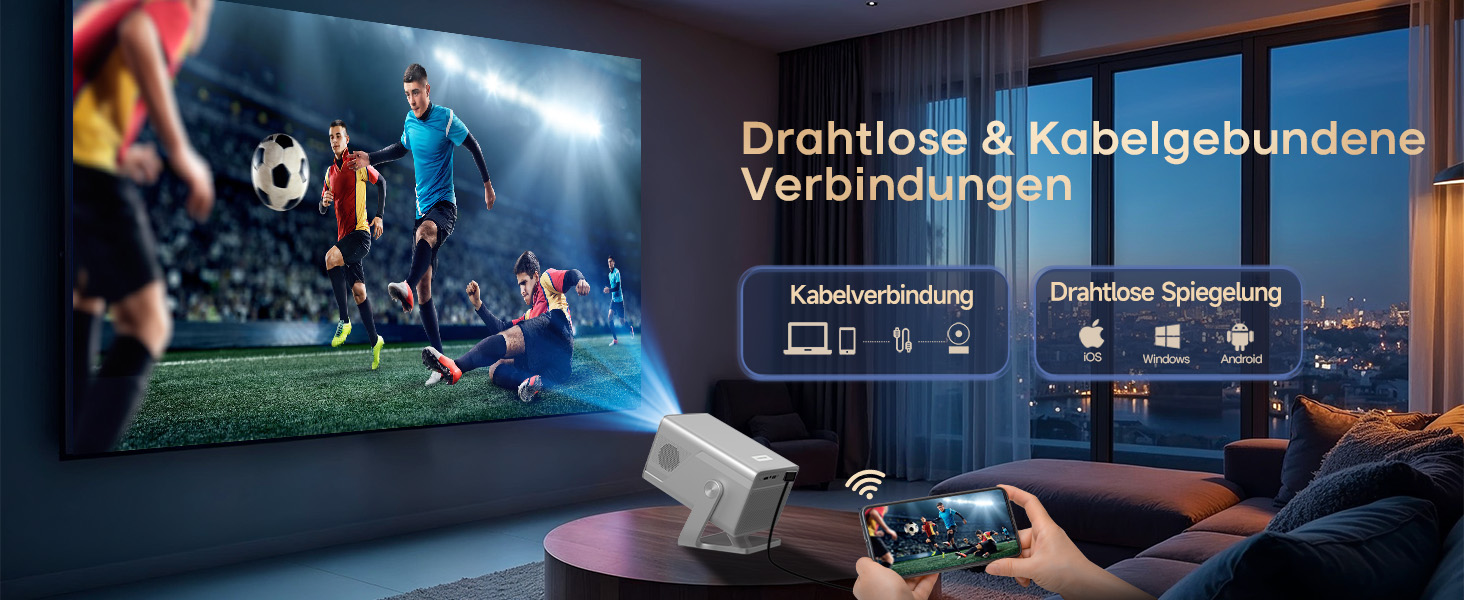 Magcubic Mini Beamer 4K/8K: Портативний проєктор з Android 14, WiFi 6, Bluetooth 5.4, Автофокус, Автоматична корекція трапеції, 180° поворот, 5W динамік, 800ANSI, HY350MAX