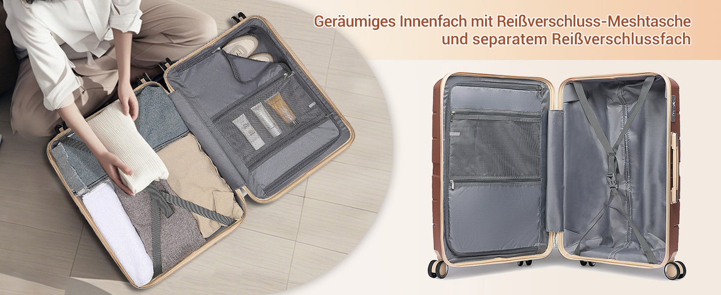 Чемодан British Traveller Mittelgroß: міцний валіза на 8 колесах з TSA-замком (66 x 43.3 x 28.5 см)