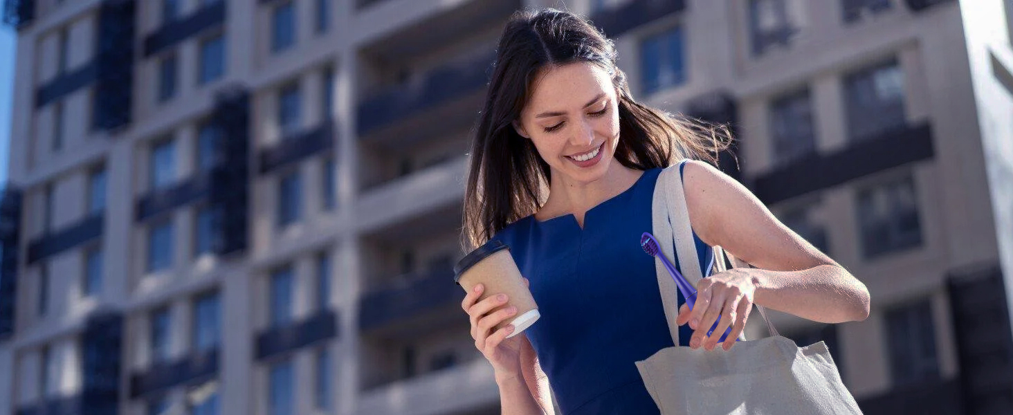 MySmile DY156 Електрична зубна щітка для дорослих, акумуляторна звукова зубна щітка, портативна з 3 насадками, таймер 2 хвилини, 5 режимів, 45000 VPM, 60 днів від заряду, блакитна, 1 шт.