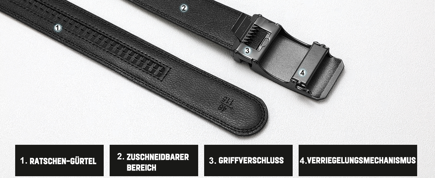 Чоловічий шкіряний ремінь Suosdey з автоматичною пряжкою, 35 мм, чорний, регульований, для джинсів та бізнес-casual стилю, обхват талії 87-105 см