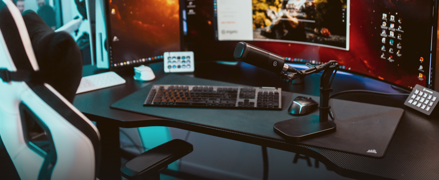 Elgato Wave Desk Stand: Регульована підставка для мікрофона, сумісна з HyperX, Rode, Fifine, Shure та іншими. Підходить для запису та подкастингу.