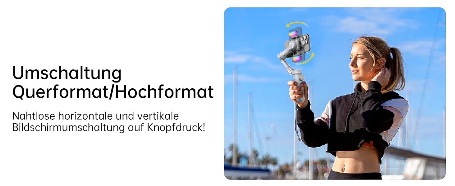 Стабілізатор для смартфона AOCHUAN 3-осьовий з RGB-підсвічуванням, для iPhone/Android, з функцією трекінгу обличчя, комплект Smart X Pro (Сірий)