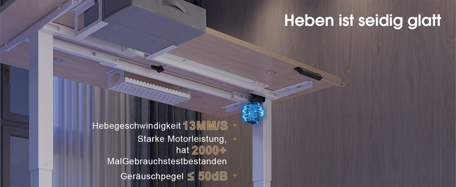 Регульований стіл Devoko 160x80 см з ящиками, USB-порт, органайзер для кабелів, стіл для комп'ютера з 3 функціями пам'яті, білий