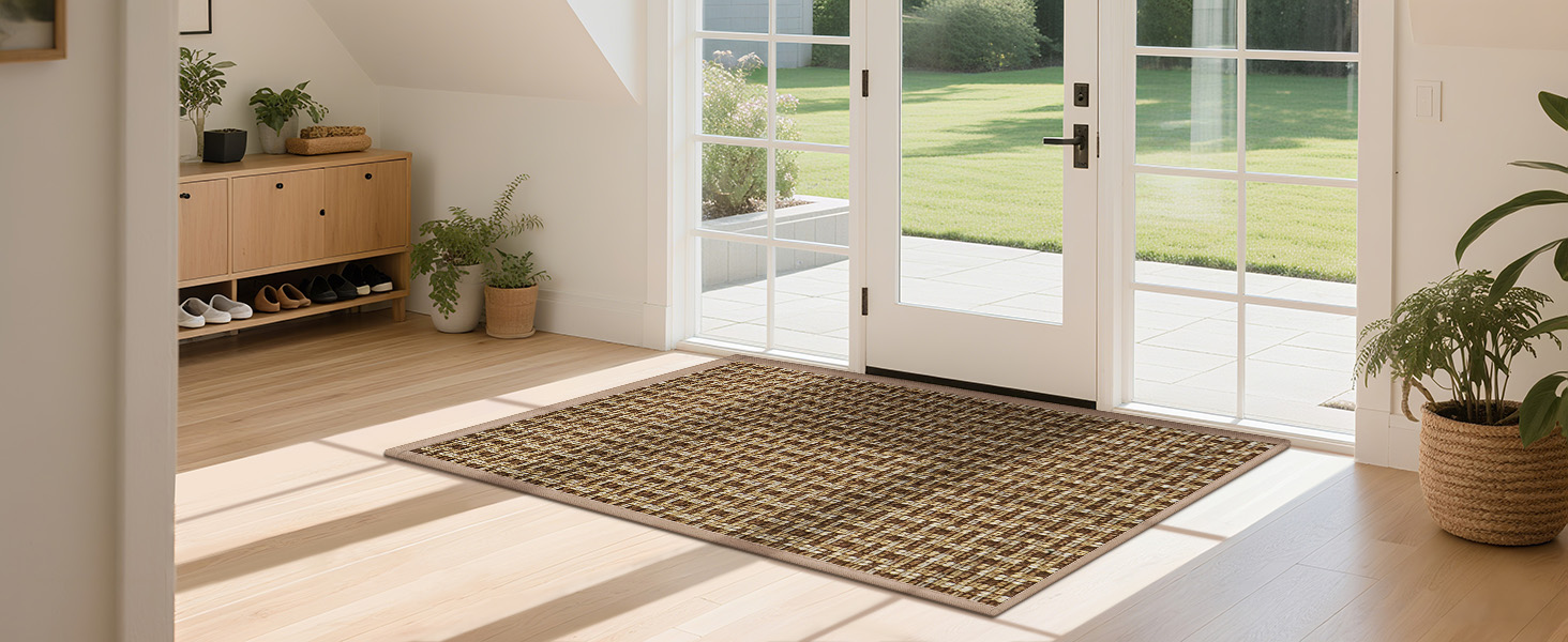 При welcoming-килимок LEKEEPGO для входу, протиковзний вологопоглинаючий килим у передпокій, що миється, коричневий, 43x75 см