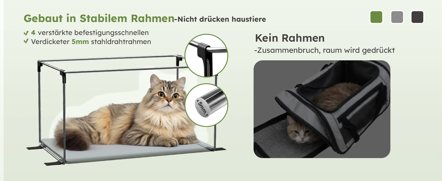 Транспортна сумка для котів Pecute: міцна, легка, складана, для подорожей, темно-зелена