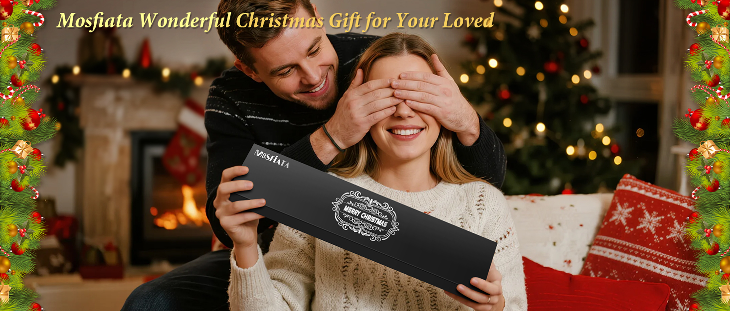 Набір кухонних ножів MOSFiATA 5 предметів з високоякісної вуглецевої нержавіючої сталі: Ніж Накірі 18 см, Універсальний ніж 13 см, Ніж для хліба, Точилка для ножів та Подарункова коробка