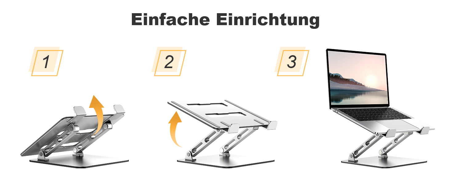 Підставка для ноутбука Babacom з охолодженням, регульована по висоті, ергономічна, складна, для MacBook Air/Pro (10-16 дюймів)