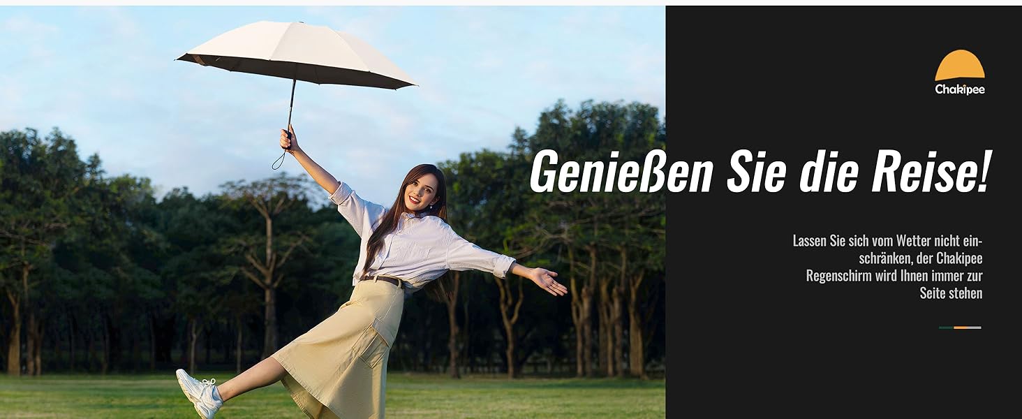 Чакіпі Чакіпі Парасолька велика, стійка до вітру, компактна для подорожей, автоматична, для жінок та чоловіків – кишеньковий парасолька, портативний UV-захист, чорний, 210T покриття, діаметр 97 см, 8 спиць, довжина 108 см