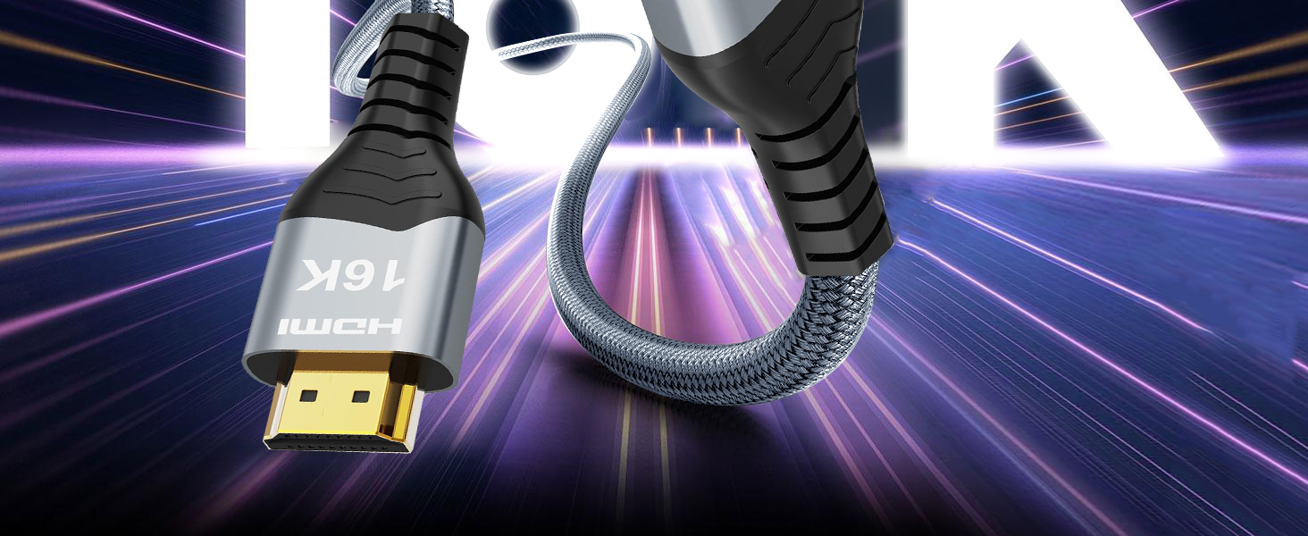 HDMI 2.2 кабель 2м: 16K, 8K, 4K, eARC, HDCP 2.3, HDR10, DTS:X, сумісний з PS5, Xbox, Fire TV