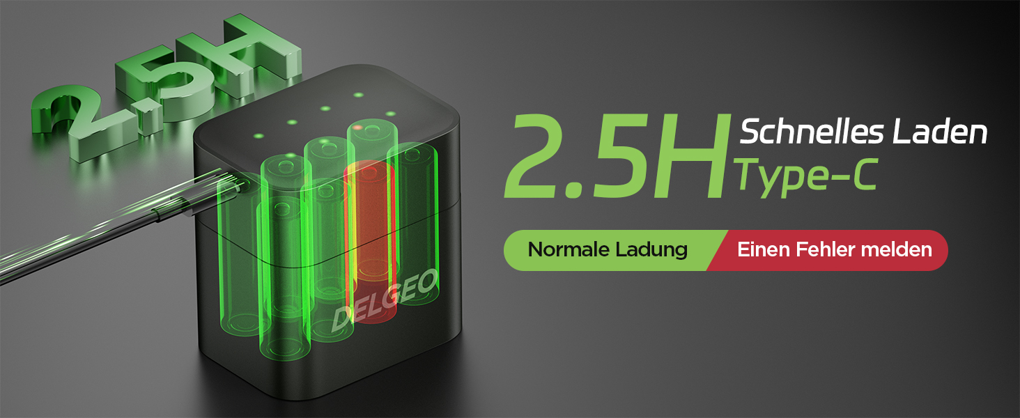 Набір акумуляторів AA 1.5V Li-ion 3600mWh (8 шт.) з зарядним пристроєм, перезарядні літієві батарейки