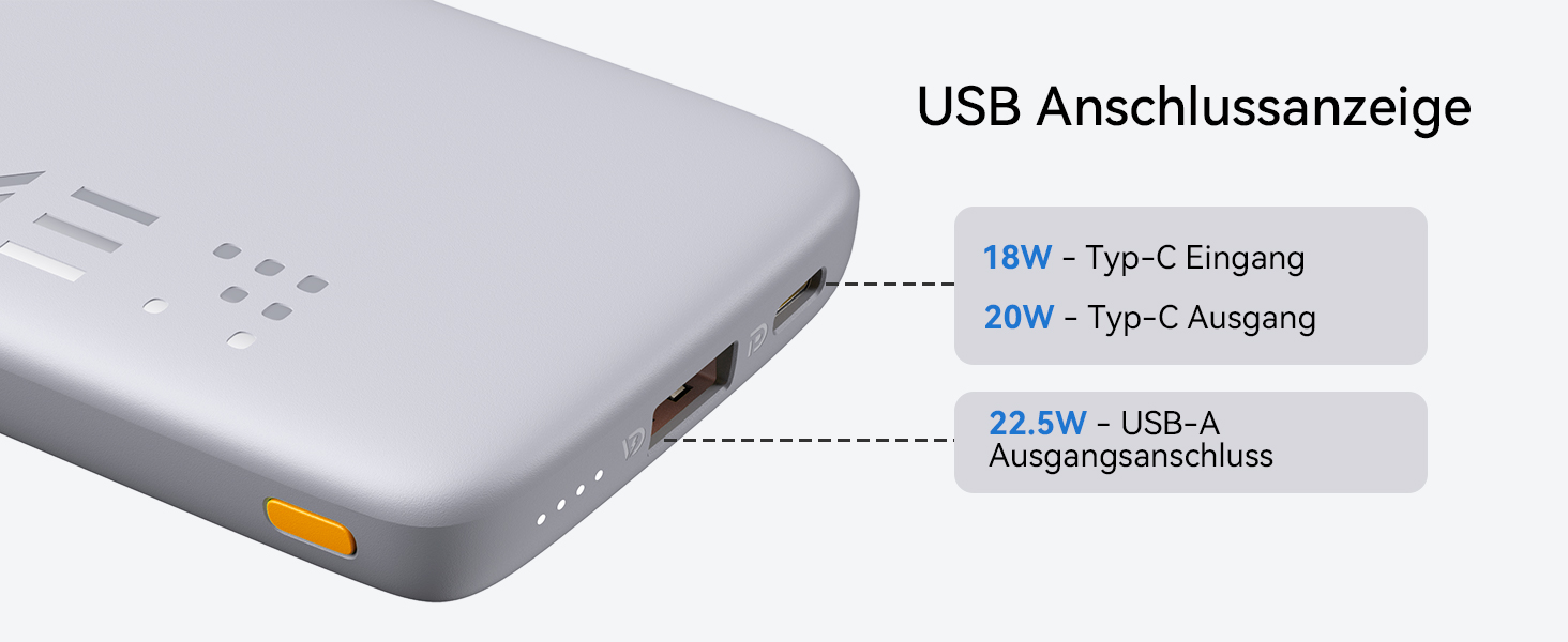 Power Bank VOLTME 10000mAh з USB C та USB A, PD3.0, LED-дисплеєм. Сумісний з iPhone, iPad, Samsung, Huawei, чорний