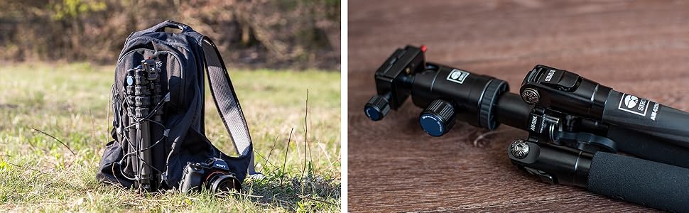 Штатив SIRUI AM-025K+D-10K LightLegs з кульковою головкою, карбон, 140,8 см
