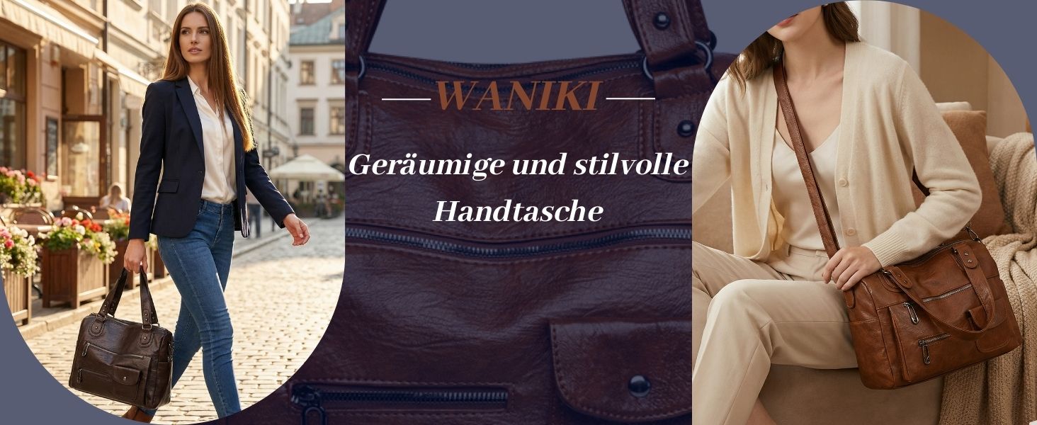 Сумка жіноча велика елегантна через плече PU шкіра Shopper Bag для роботи, школи, офісу, повсякденна (Коричнева)